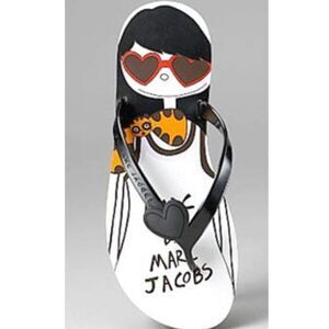 Marc by Marc Jacobs Black Heart-Accent Flip Flop Sandal